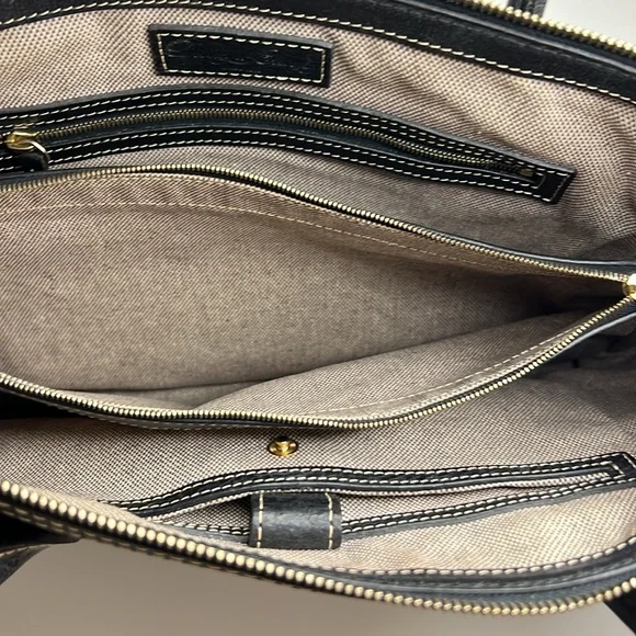 Dooney & Bourke Medium Black Florentine Vacchetta Leather East/West Satchel - Picture 14 of 16